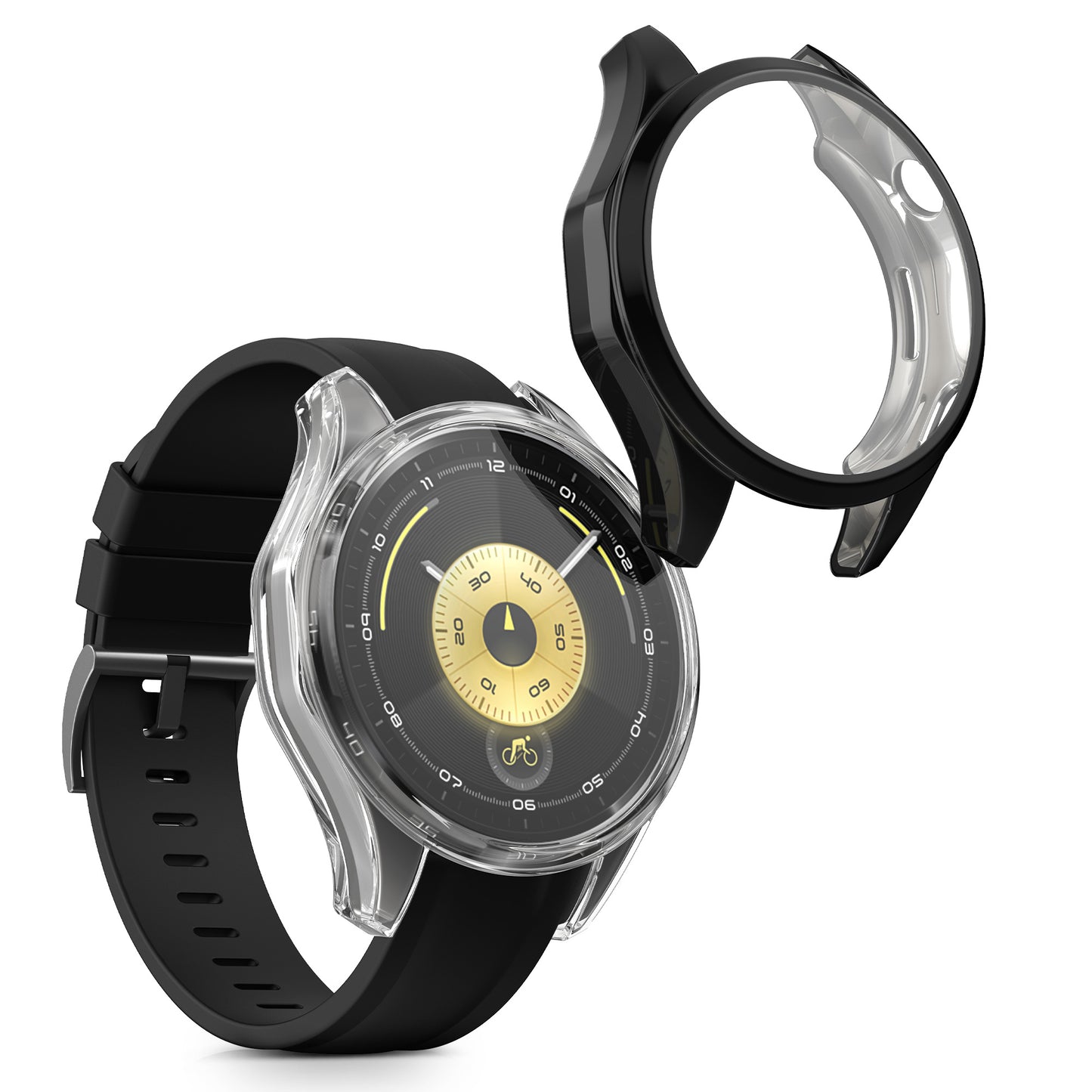 kwmobile Silikon Hülle für Huawei Watch GT6 46mm Schutzhülle Fullbody Display Cover Set