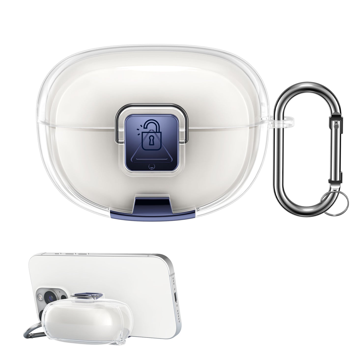 kwmobile Kopfhörer Case kompatibel mit Bose Ultra Open Earbuds Hülle mit Standfunktion und Sicherheitsverschluss