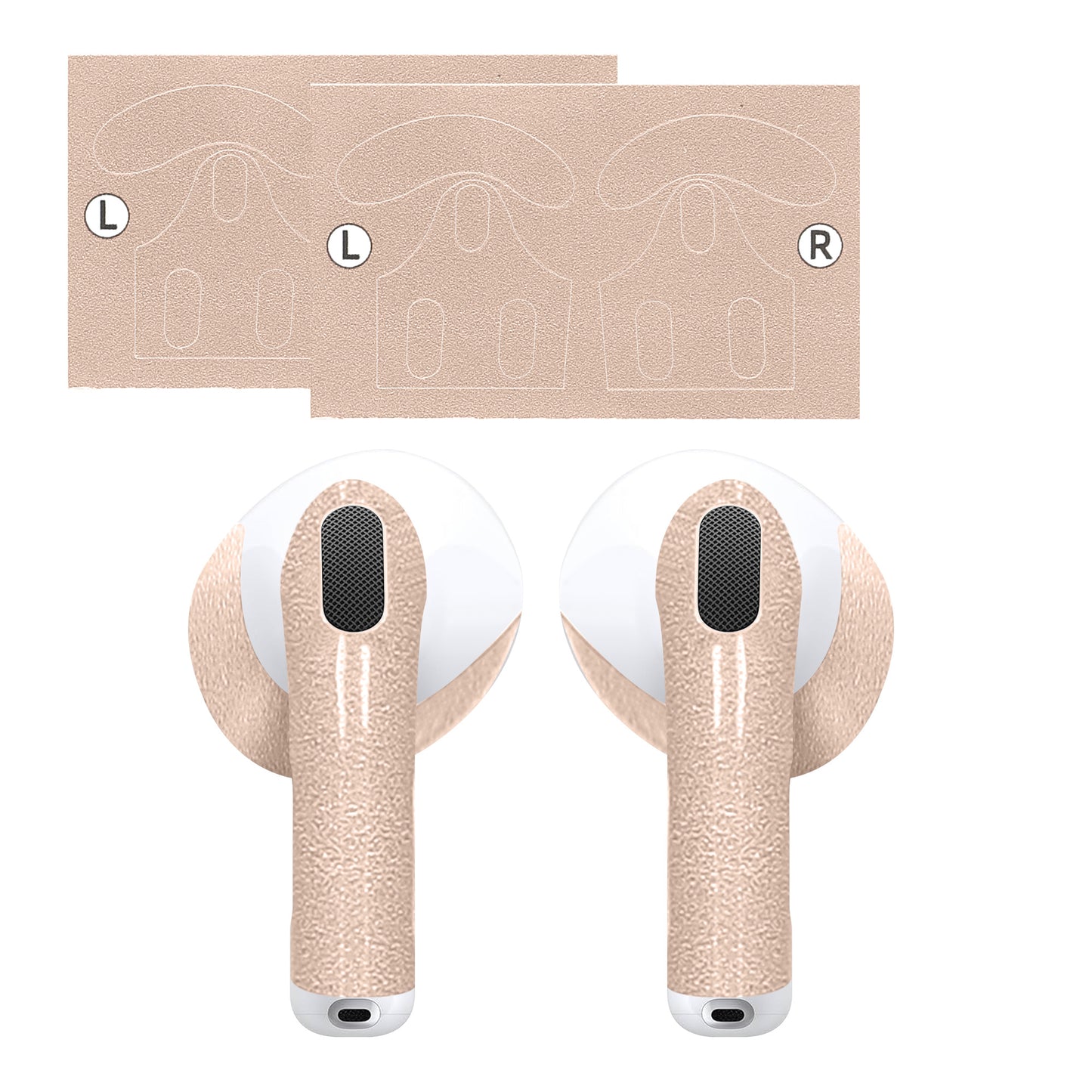 kwmobile diskrete Kopfhörer Sticker kompatibel mit Apple Airpods 4 Aufkleber