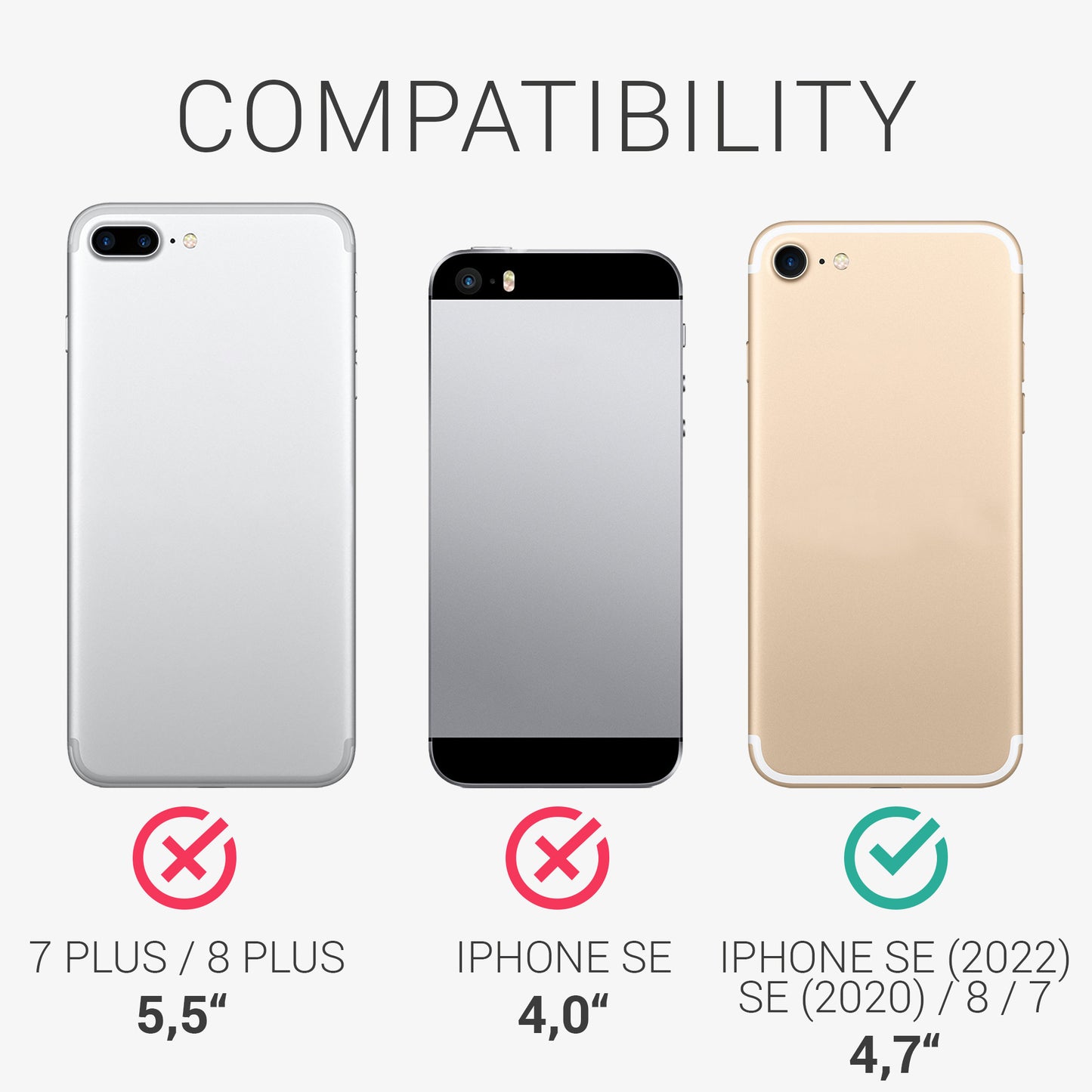 Leder Hülle kompatibel mit Apple iPhone SE (2022) / iPhone SE (2020) / iPhone 8 / iPhone 7