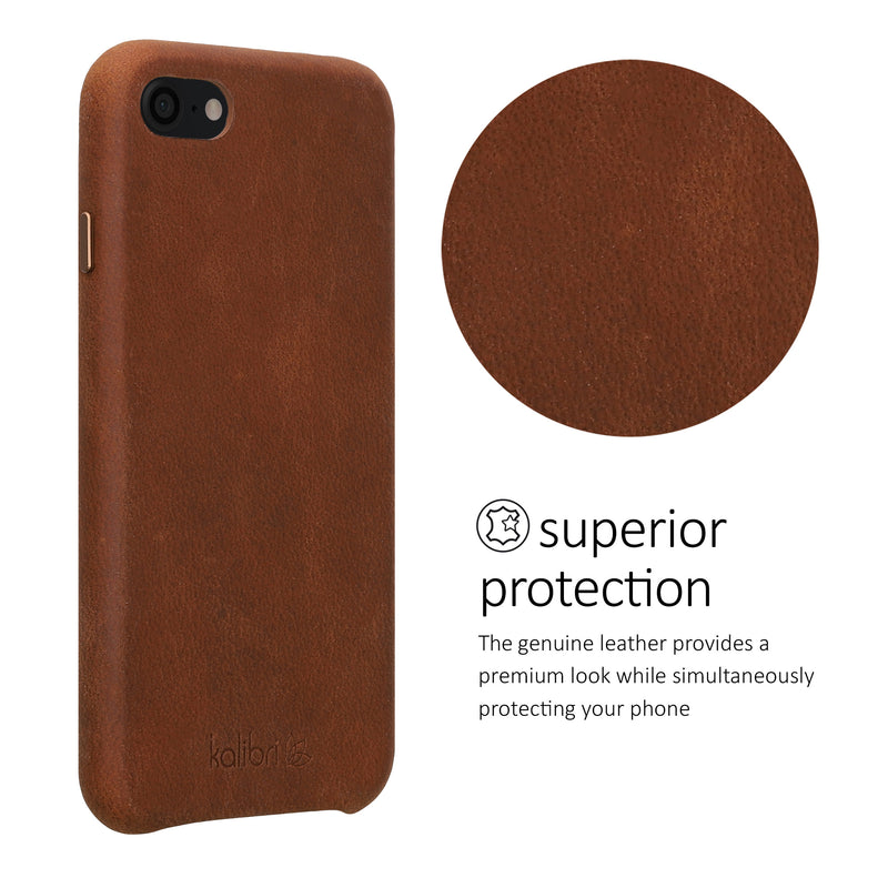 Leder Hülle kompatibel mit Apple iPhone SE (2022) / iPhone SE (2020) / iPhone 8 / iPhone 7