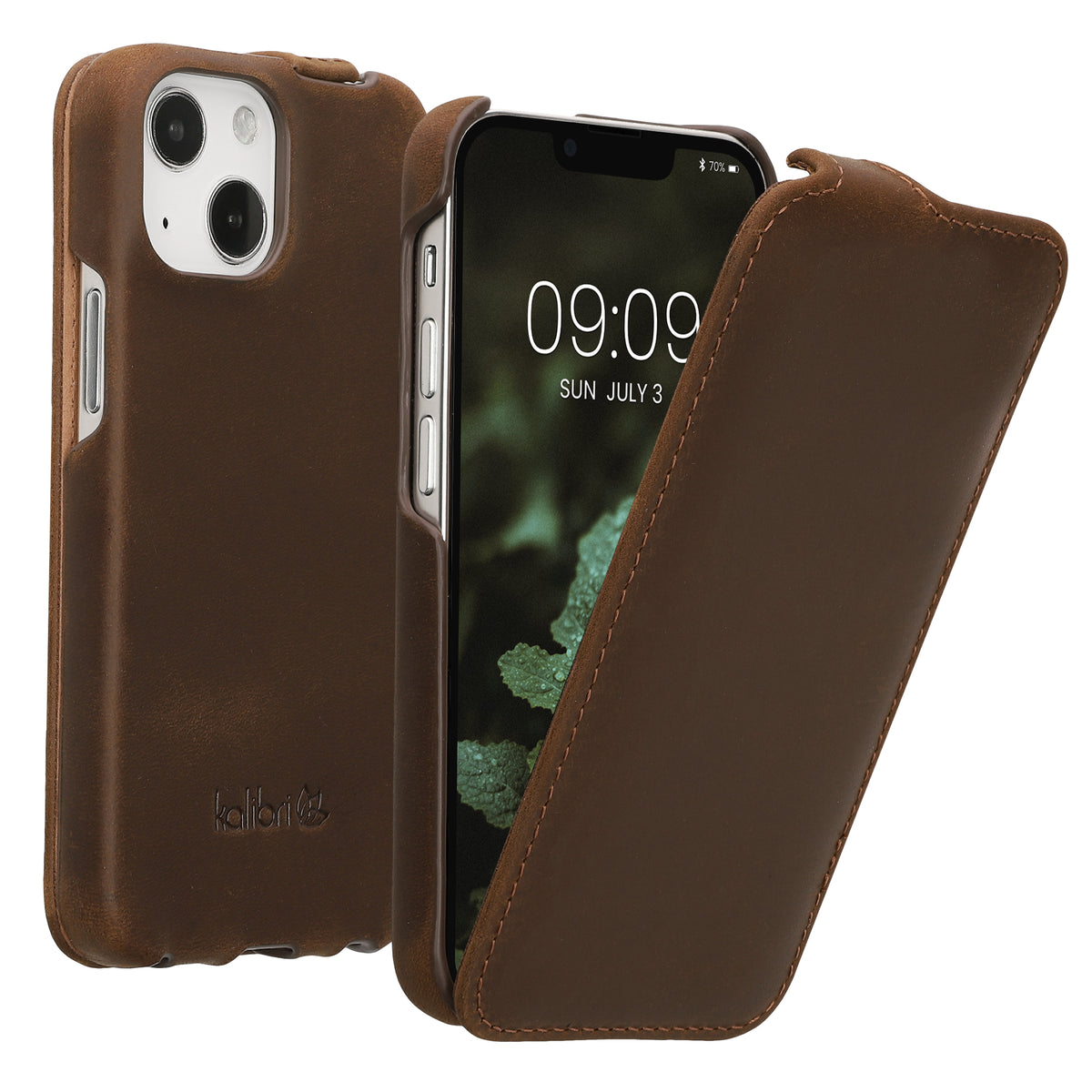 iPhone 13 mini Flip Case, Braun