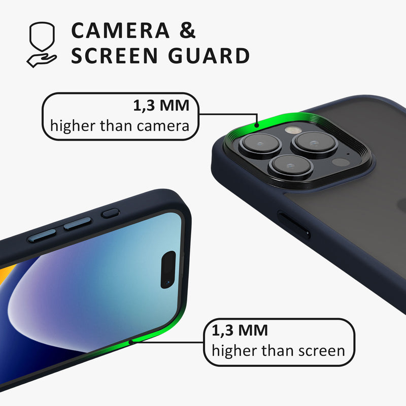 iPhone 15 Pro Max Handyhülle Milchglas Dunkelblau