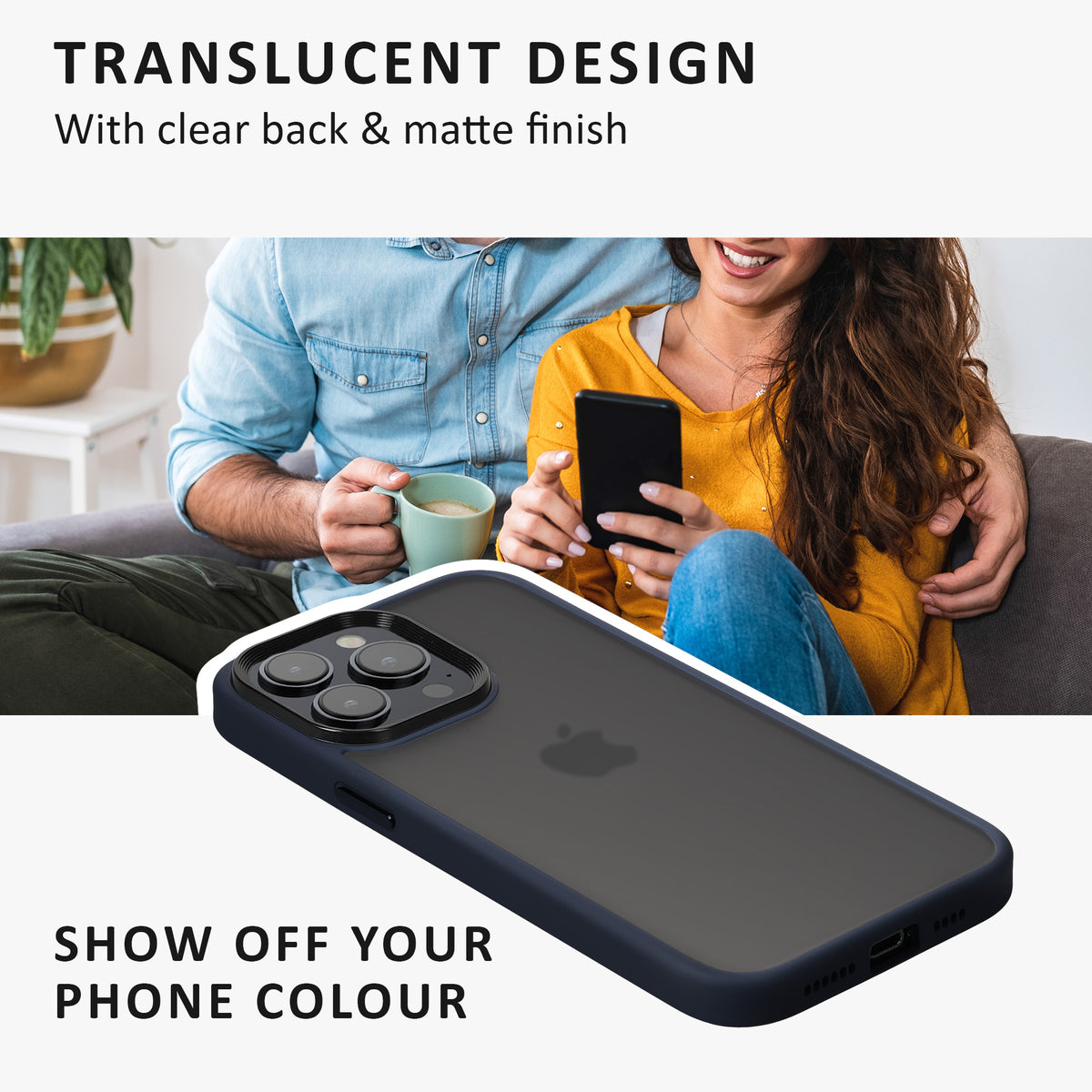 iPhone 15 Pro Max Handyhülle Milchglas Dunkelblau
