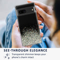kalibri Hülle kompatibel mit Google Pixel 7 Case - Glitzer Cover - Acryl TPU Schutzhülle - Handyhülle in Silber