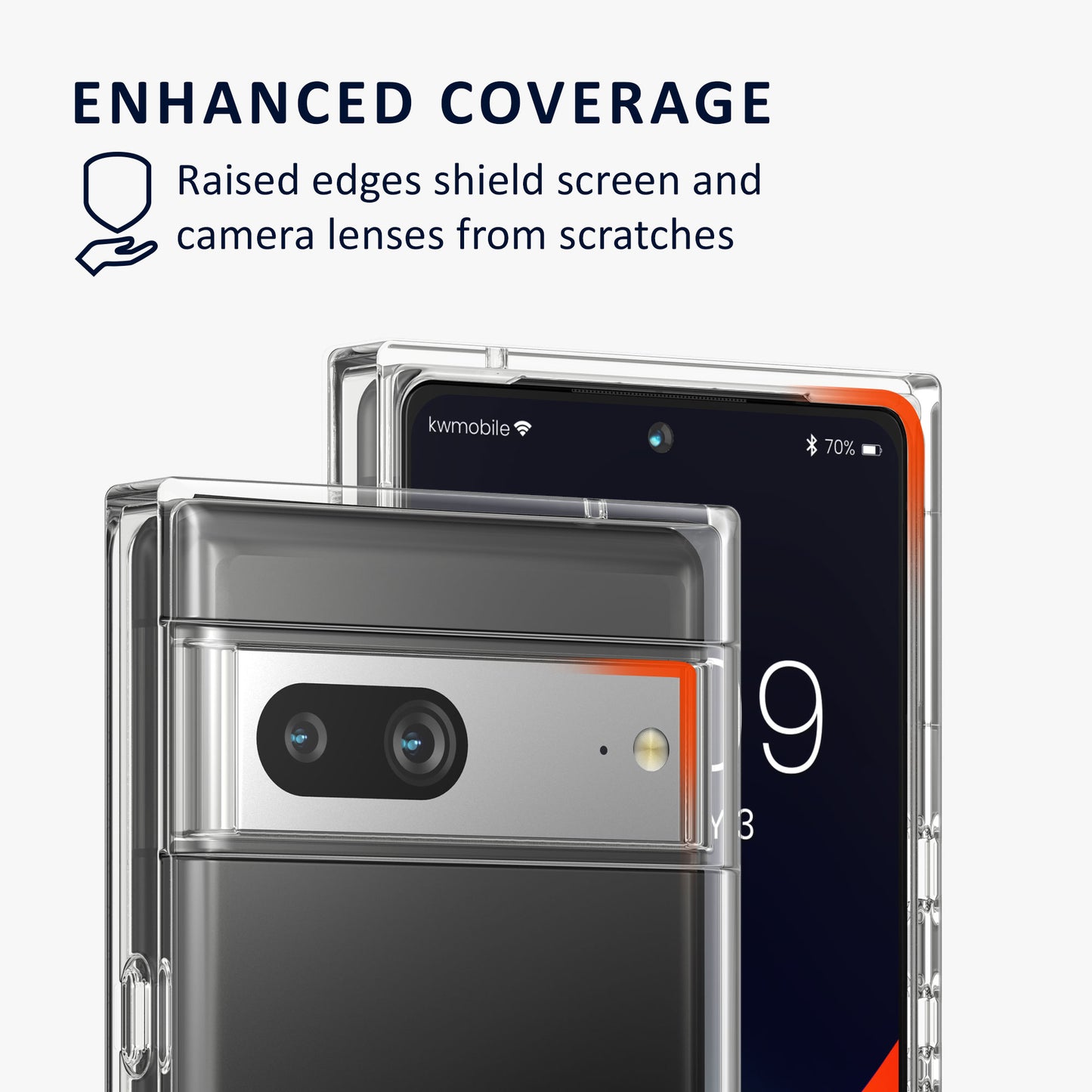 kalibri Hülle kompatibel mit Google Pixel 7 Case - Glitzer Cover - Acryl TPU Schutzhülle - Handyhülle in Silber