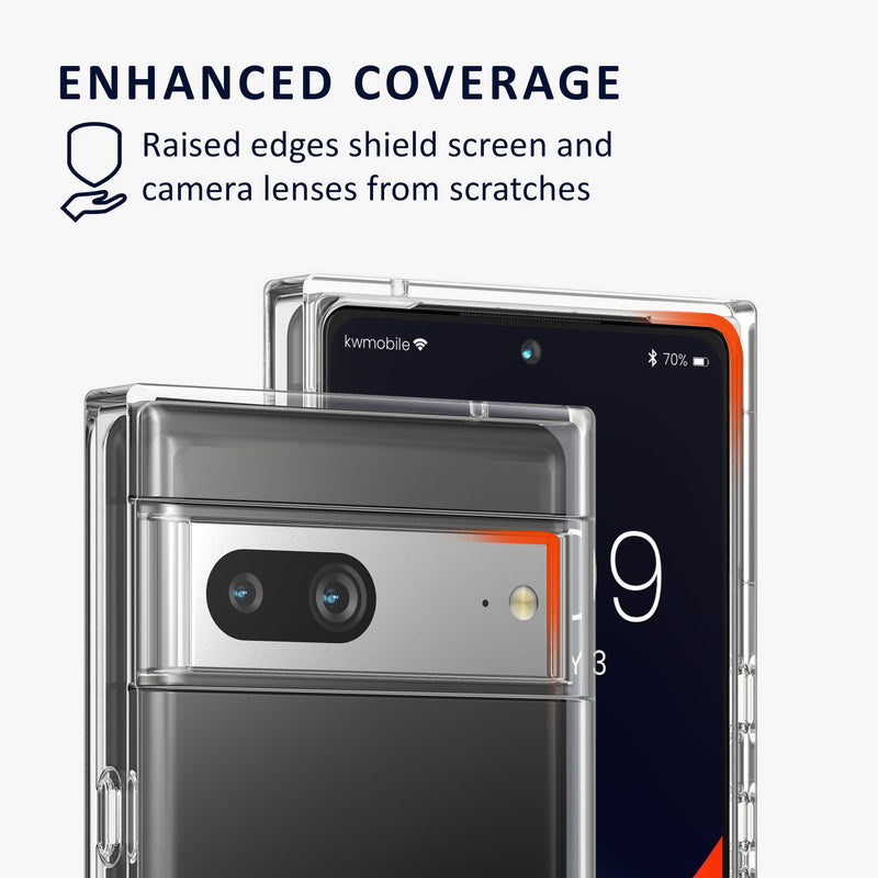 kalibri Hülle kompatibel mit Google Pixel 7 Case - Glitzer Cover - Acryl TPU Schutzhülle - Handyhülle in Silber