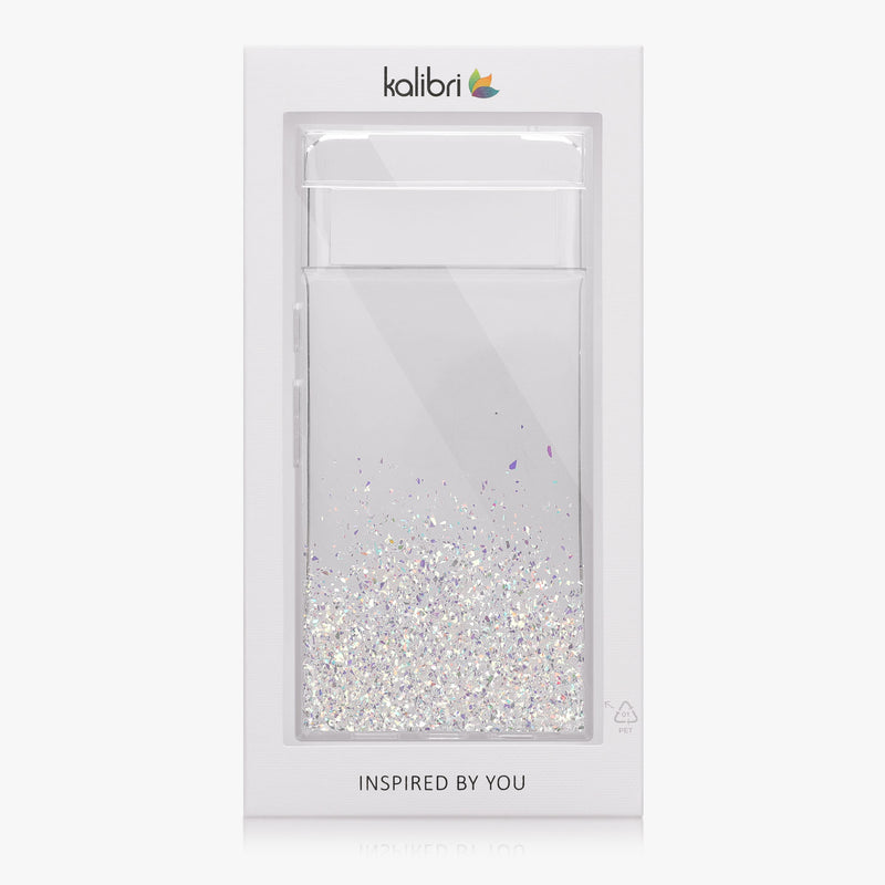 kalibri Hülle kompatibel mit Google Pixel 7 Case - Glitzer Cover - Acryl TPU Schutzhülle - Handyhülle in Silber