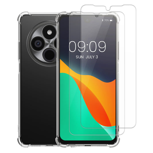 kalibri Hülle kompatibel mit Xiaomi Redmi 14C / Poco C75 Case - Handyhülle mit 2x Glas Schutz Folie - Cover Handyhülle