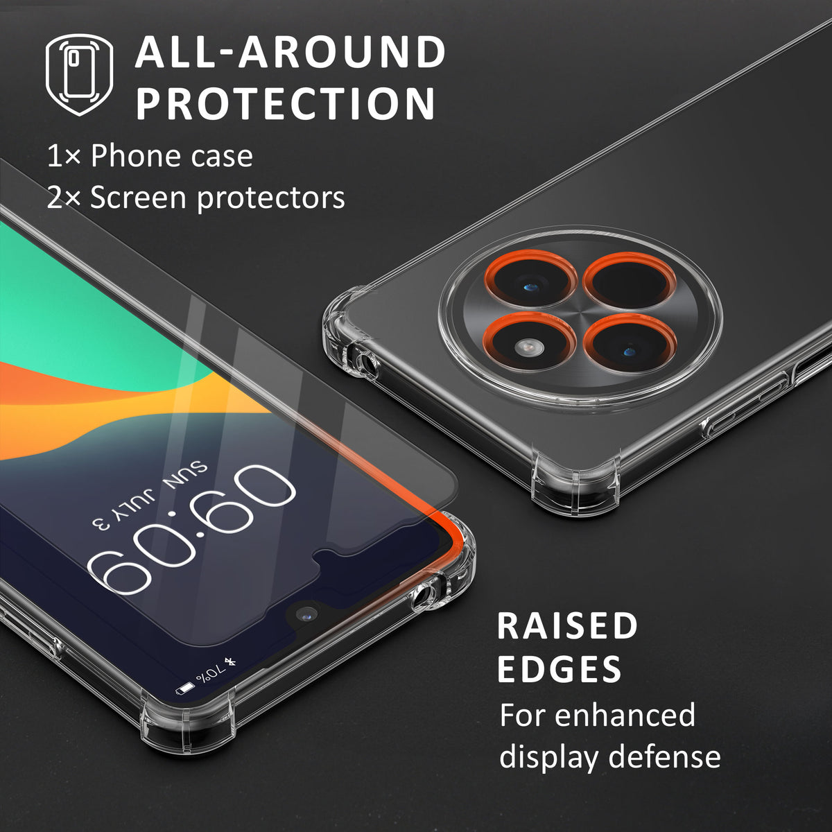 kalibri Hülle kompatibel mit Xiaomi Redmi 14C / Poco C75 Case - Handyhülle mit 2x Glas Schutz Folie - Cover Handyhülle