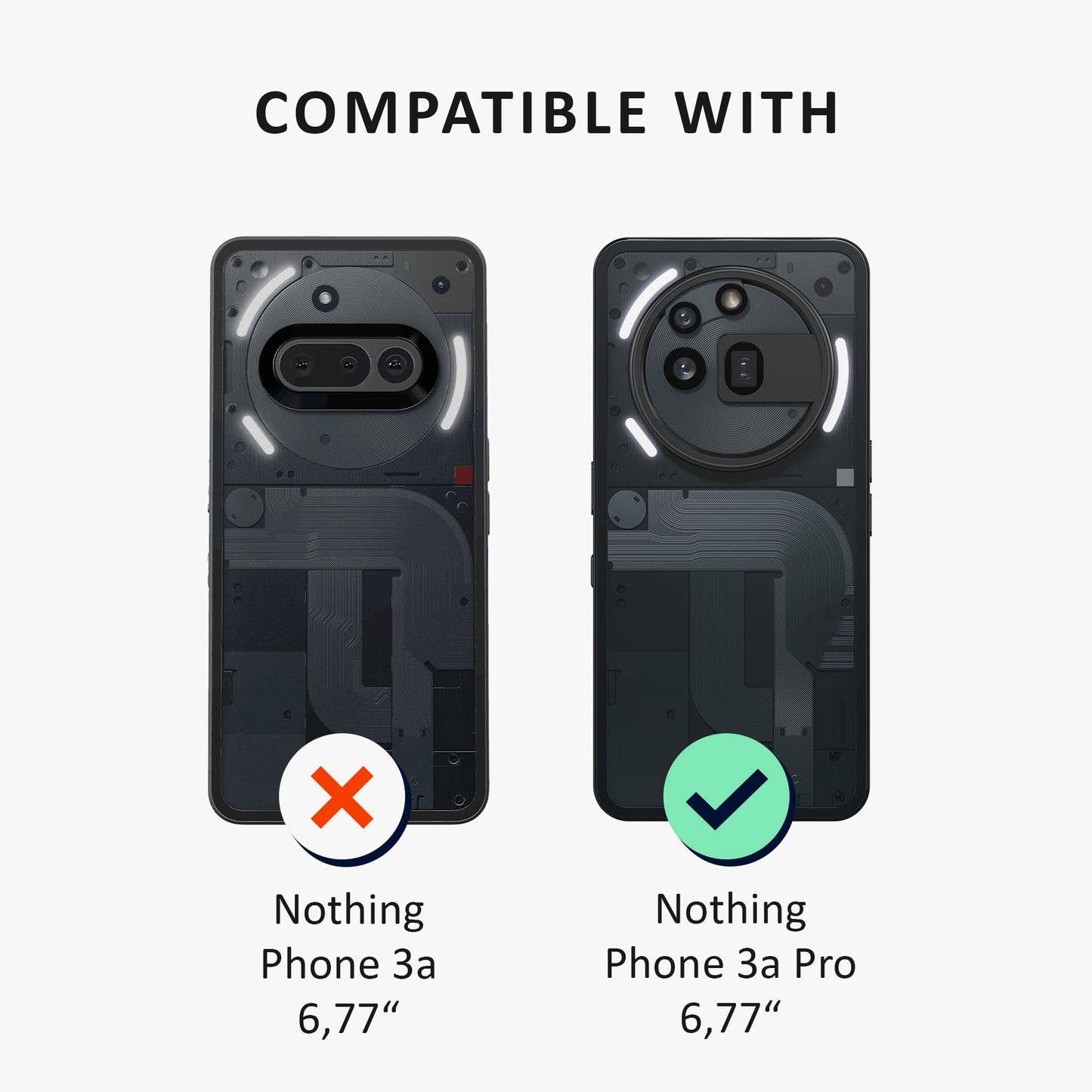 kalibri Hülle kompatibel mit Nothing Phone 3a Pro Case - Handyhülle mit 2x Glas Schutz Folie - Cover Handyhülle