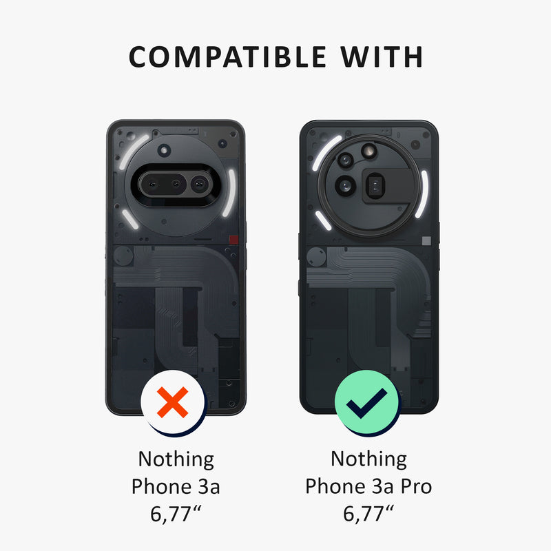 kalibri Hülle kompatibel mit Nothing Phone 3a Pro Case - Handyhülle mit 2x Glas Schutz Folie - Cover Handyhülle