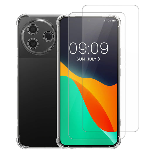 kalibri Hülle kompatibel mit Xiaomi Poco F7 Pro Case - Handyhülle mit 2x Glas Schutz Folie - Cover Handyhülle