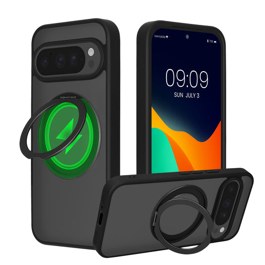 kalibri Schutzhülle mit Standringhalter kompatibel mit Google Pixel 10 Pro XL Hülle - Kickstand 360° Ring Hardcase kompatibel mit MagSafe