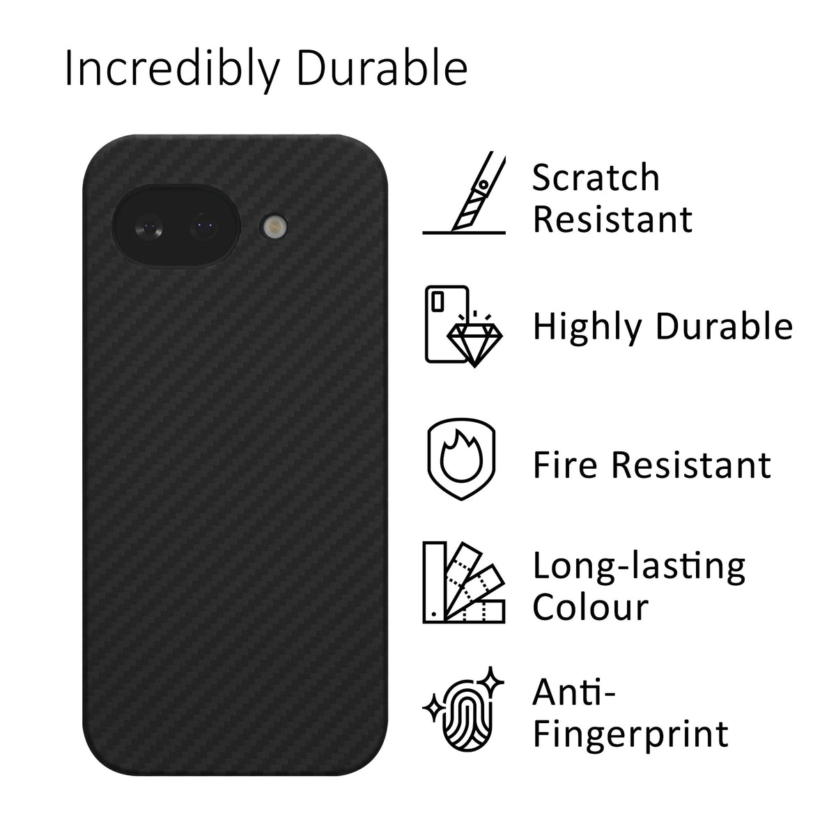 Google Pixel 10a Aramid Handyhülle Schwarz matt KLB0000261Z001C