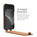 kalibri Flip Hülle Ultra Slim kompatibel mit Apple iPhone 17 - Leder Case Schutzhülle Tasche in Braun Braun