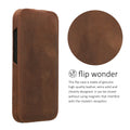 kalibri Flip Hülle Ultra Slim kompatibel mit Apple iPhone 17 - Leder Case Schutzhülle Tasche in Braun Braun