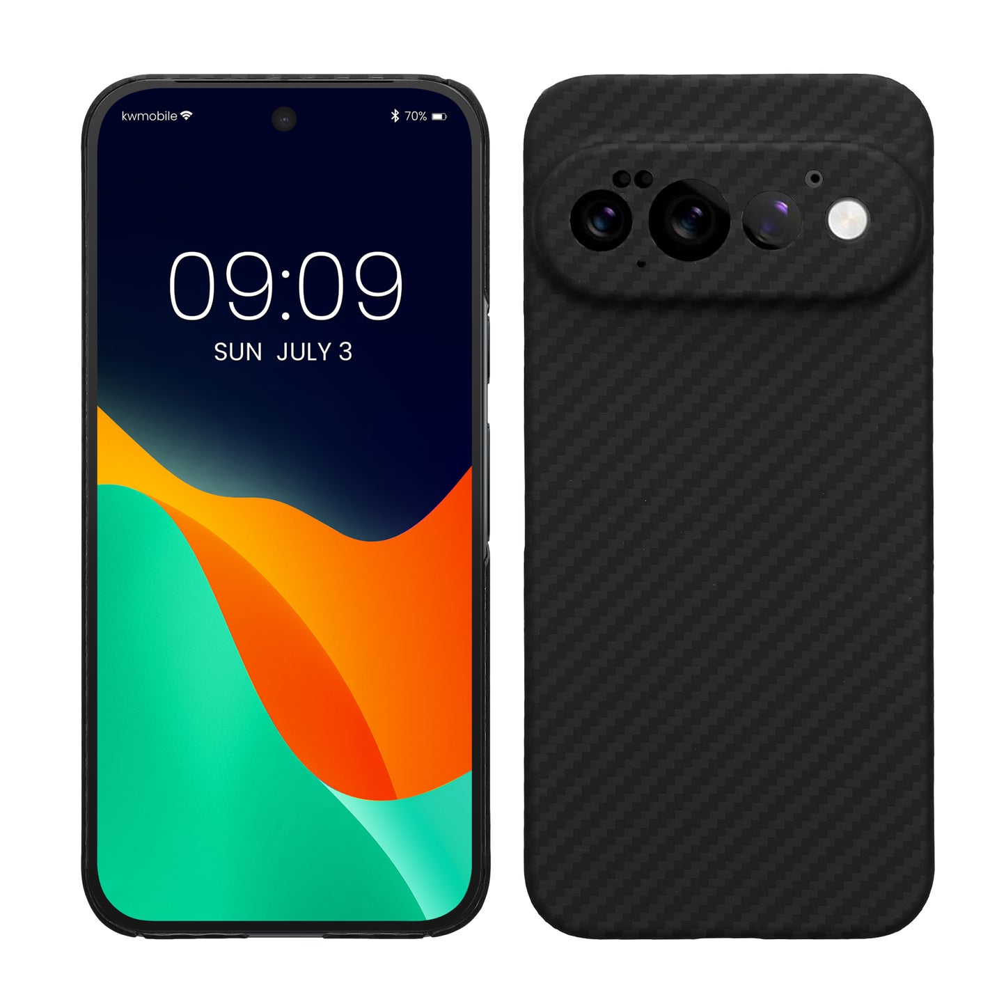 kalibri Schutzhülle kompatibel mit Google Pixel 11 Pro - Hülle Aramid - Handy Cover Case Handyhülle Schwarz matt