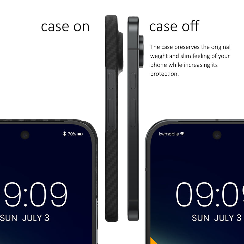 kalibri Schutzhülle kompatibel mit Google Pixel 11 Pro - Hülle Aramid - Handy Cover Case Handyhülle Schwarz matt