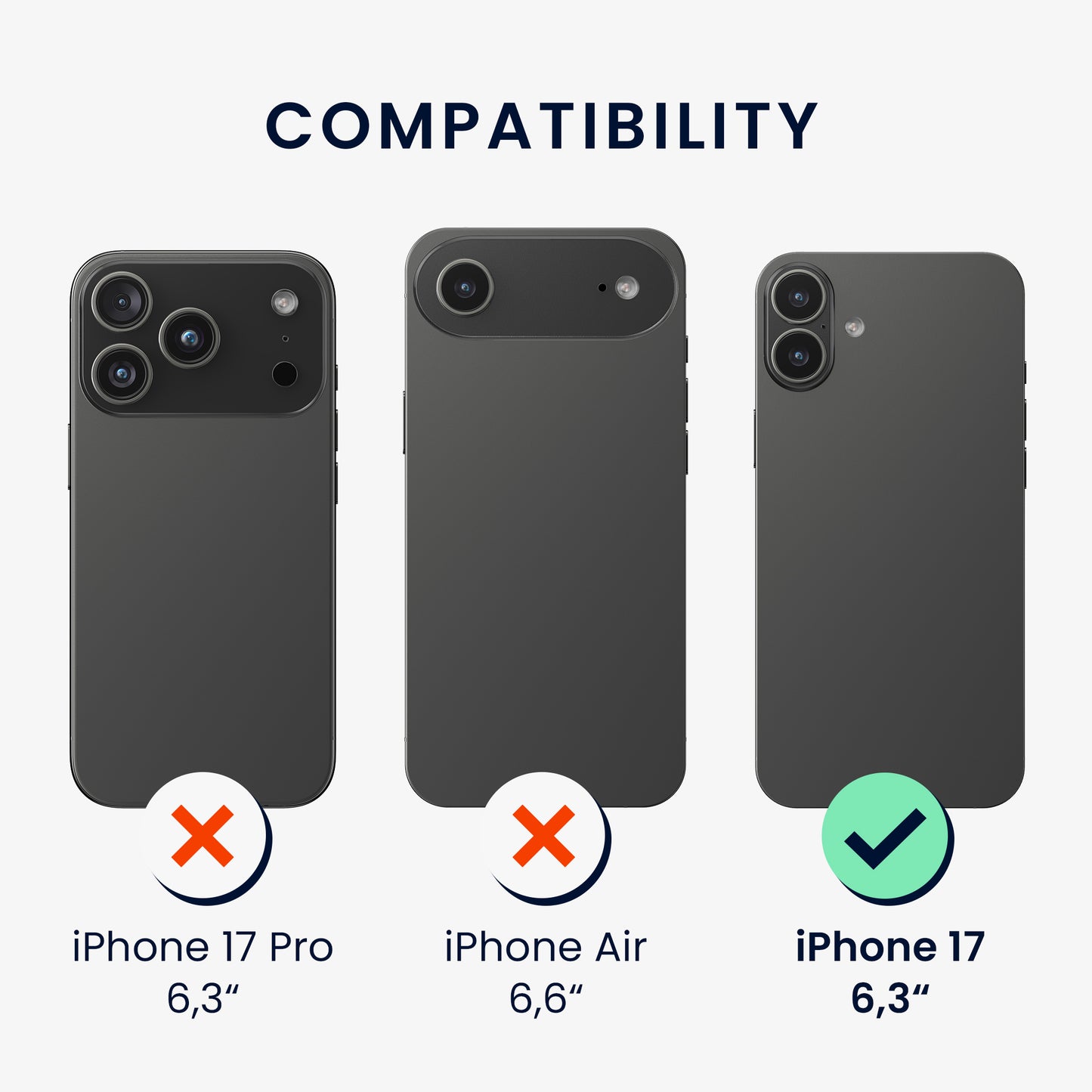 kalibri Schutzhülle kompatibel mit Apple iPhone 17 - Hülle Aramid Schwarz matt