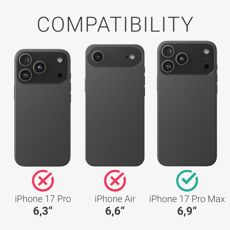 kalibri Schutzhülle kompatibel mit Apple iPhone 17 Pro Max - Hülle Aramid Schwarz matt