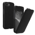 iPhone 17e / iPhone 16e Echtleder Handyhülle Schwarz