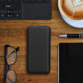 kalibri Flip Hülle Ultra Slim kompatibel mit Apple iPhone 17e / iPhone 16e - Leder Case Schutzhülle Tasche in Schwarz Schwarz