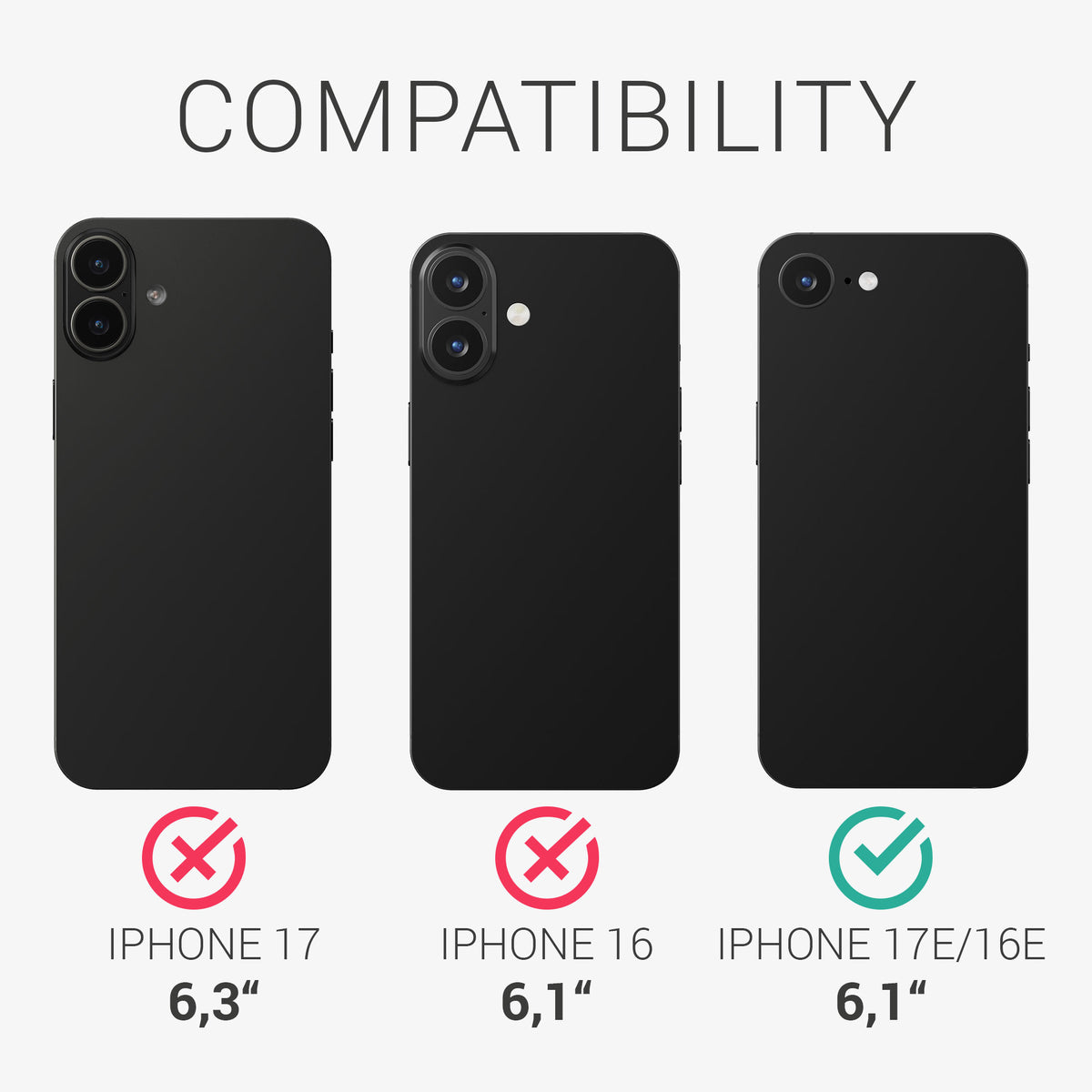 kalibri Flip Hülle Ultra Slim kompatibel mit Apple iPhone 17e / iPhone 16e - Leder Case Schutzhülle Tasche in Schwarz Schwarz