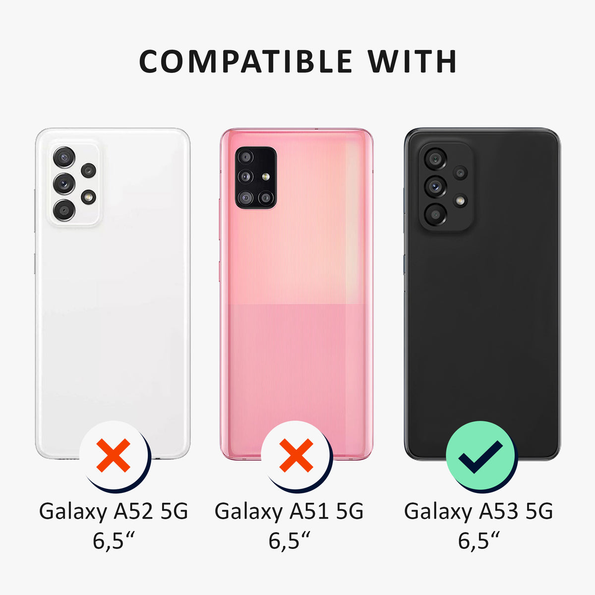 kalibri Hülle kompatibel mit Samsung Galaxy A53 5G Case - Handyhülle mit 2x Glas Schutz Folie - Cover Handyhülle