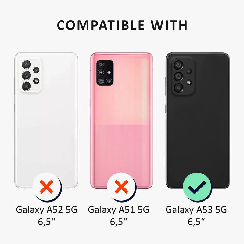 kalibri Hülle kompatibel mit Samsung Galaxy A53 5G Case - Handyhülle mit 2x Glas Schutz Folie - Cover Handyhülle