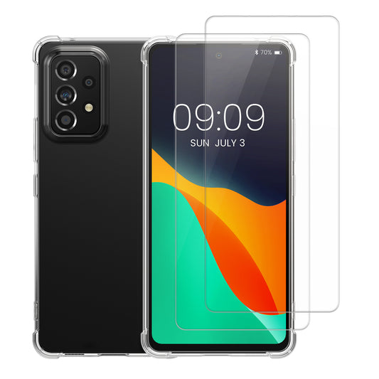 kalibri Hülle kompatibel mit Samsung Galaxy A53 5G Case - Handyhülle mit 2x Glas Schutz Folie - Cover Handyhülle