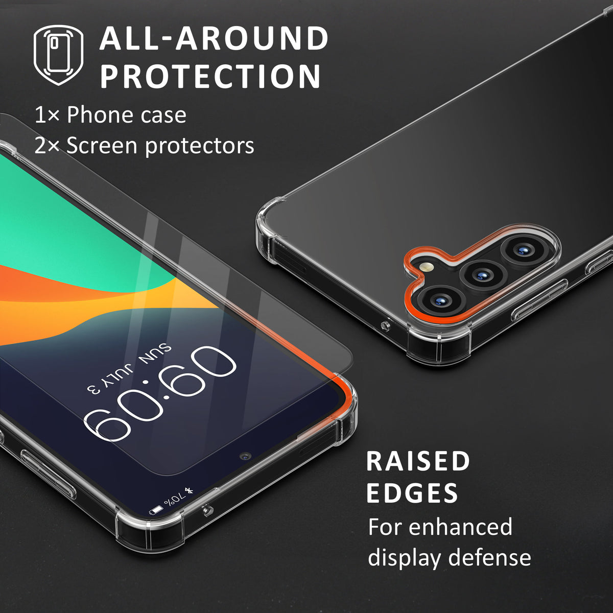 kalibri Hülle kompatibel mit Samsung Galaxy A54 5G Case - Handyhülle mit 2x Glas Schutz Folie - Cover Handyhülle