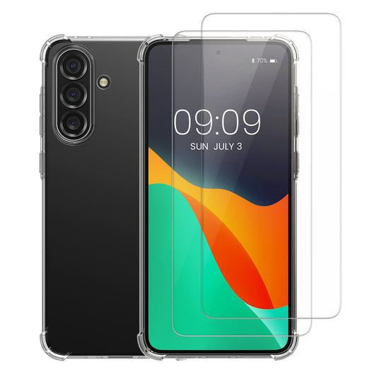 kalibri Hülle kompatibel mit Samsung Galaxy A56 5G Case - Handyhülle mit 2x Glas Schutz Folie - Cover Handyhülle