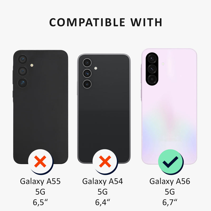 kalibri Hülle kompatibel mit Samsung Galaxy A56 5G Case - Handyhülle mit 2x Glas Schutz Folie - Cover Handyhülle