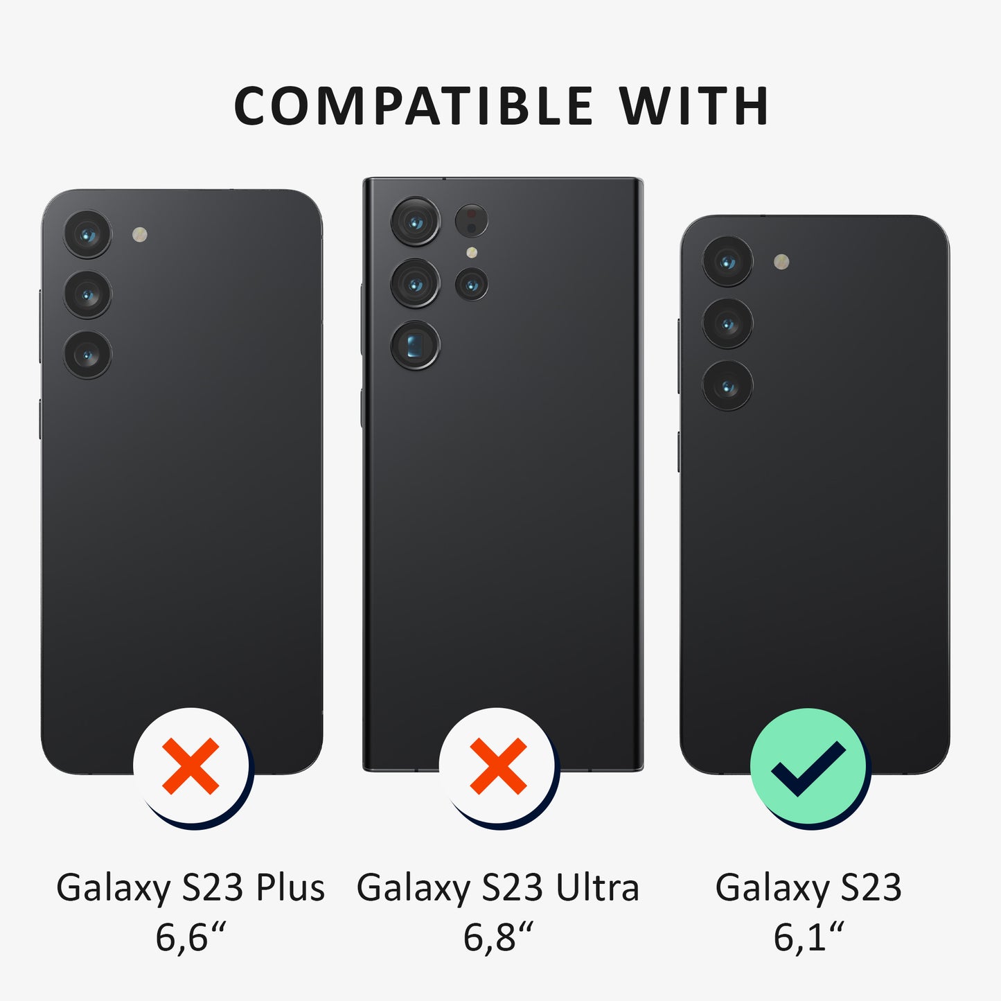 kalibri Hülle kompatibel mit Samsung Galaxy S23 Case - Handyhülle mit 2x Glas Schutz Folie - Cover Handyhülle