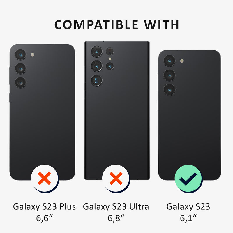 kalibri Hülle kompatibel mit Samsung Galaxy S23 Case - Handyhülle mit 2x Glas Schutz Folie - Cover Handyhülle