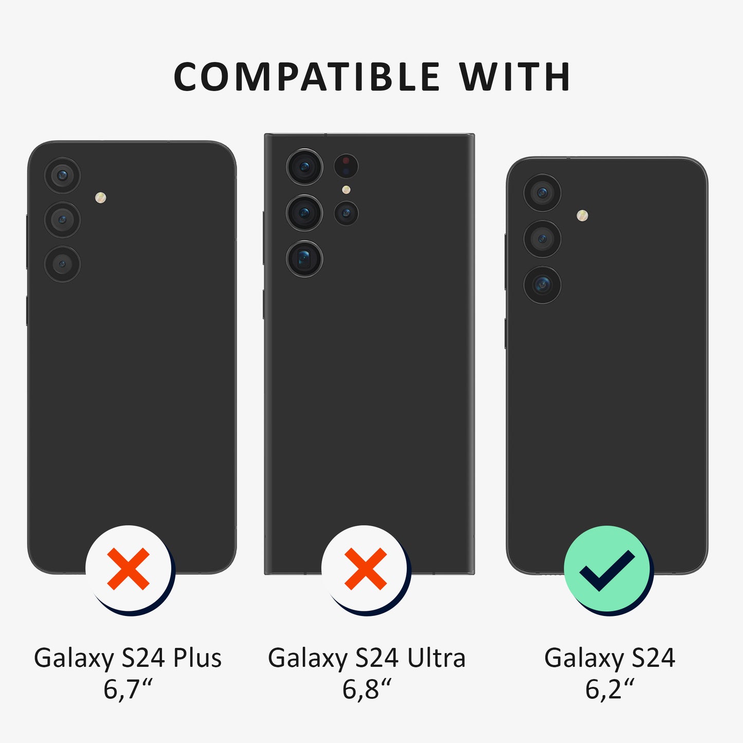 kalibri Hülle kompatibel mit Samsung Galaxy S24 Case - Handyhülle mit 2x Glas Schutz Folie - Cover Handyhülle