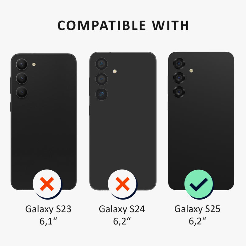 kalibri Hülle kompatibel mit Samsung Galaxy S25 Case - Handyhülle mit 2x Glas Schutz Folie - Cover Handyhülle