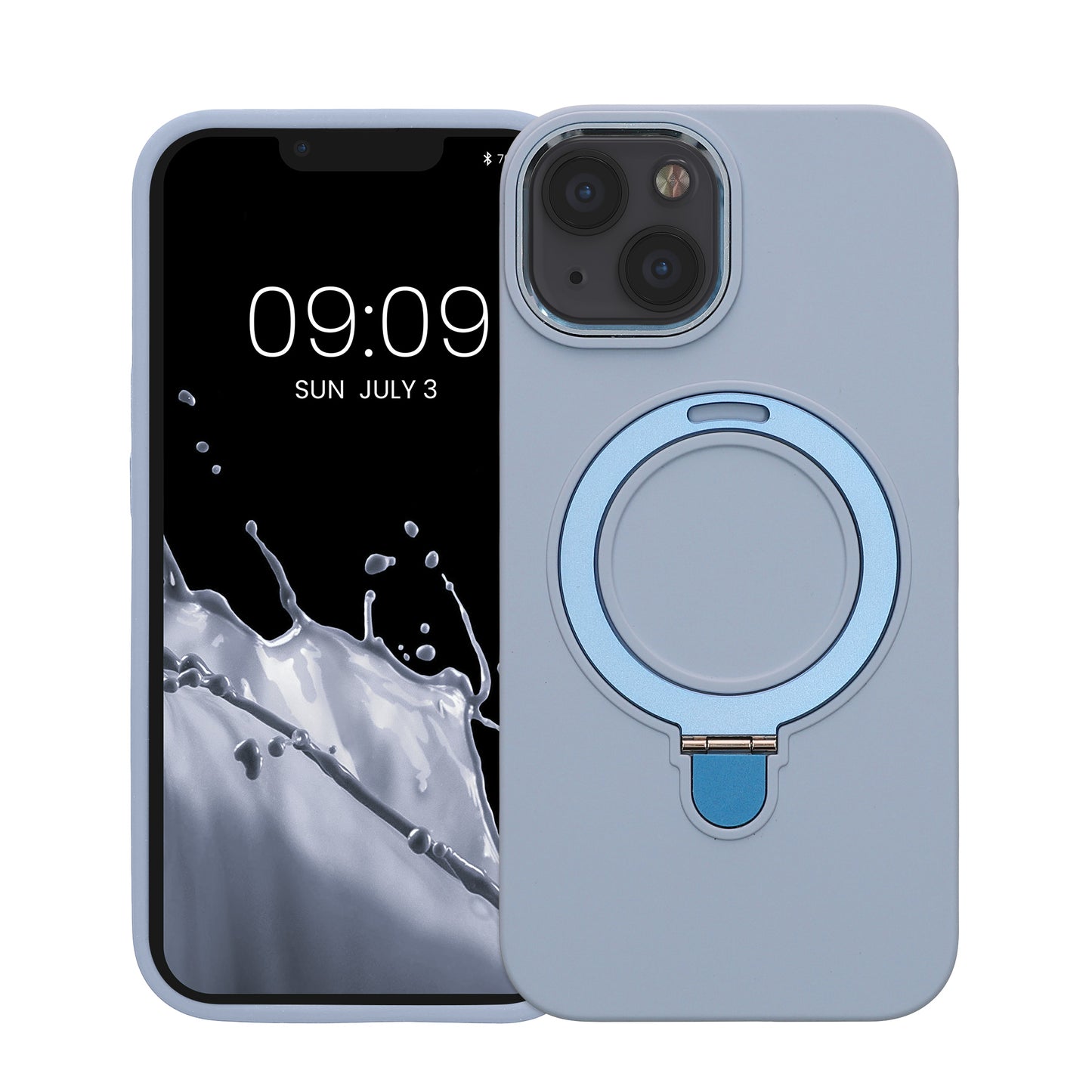 kalibri Hülle kompatibel mit Apple iPhone 13 / iPhone 14 Hülle - Silikon Case kompatibel mit MagSafe - Cover mit Stand Fingerhalter