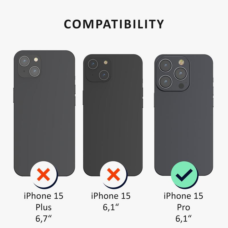 kalibri Hülle kompatibel mit Apple iPhone 15 Pro Hülle - Magnetisches Silikon Case kompatibel mit MagSafe - Cover mit 2x Schutzglas - Handyhülle gummiert