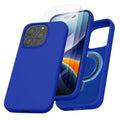 kalibri Hülle kompatibel mit Apple iPhone 15 Pro Hülle - Magnetisches Silikon Case kompatibel mit MagSafe - Cover mit 2x Schutzglas - Handyhülle gummiert