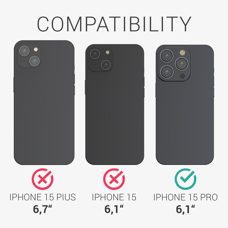 kalibri Schutzhülle kompatibel mit Apple iPhone 15 Pro - Hardcover Handy Cover Case