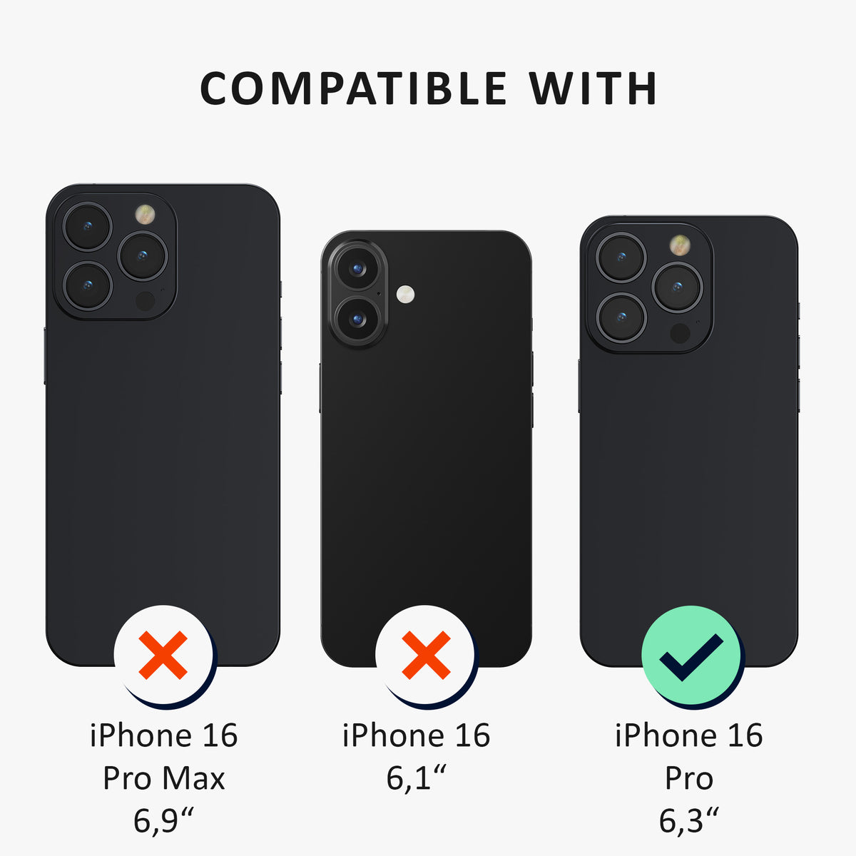 kalibri Hülle kompatibel mit Apple iPhone 16 Pro Case - Handyhülle mit 2x Glas Schutz Folie - Cover Handyhülle
