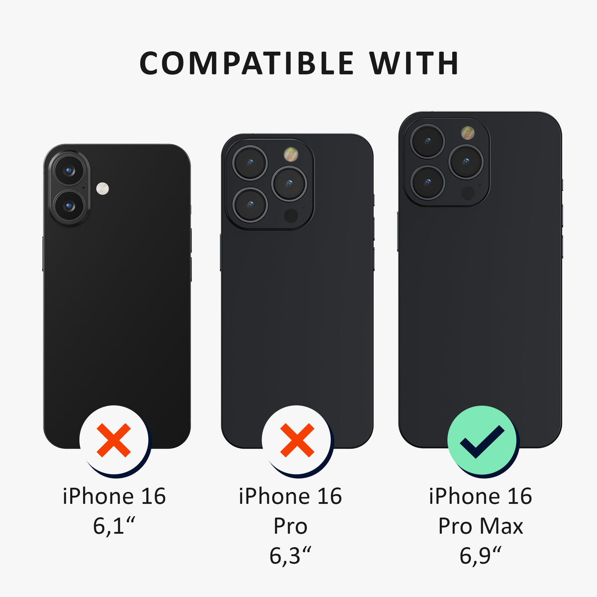 kalibri Hülle kompatibel mit Apple iPhone 16 Pro Max Case - Handyhülle mit 2x Glas Schutz Folie - Cover Handyhülle