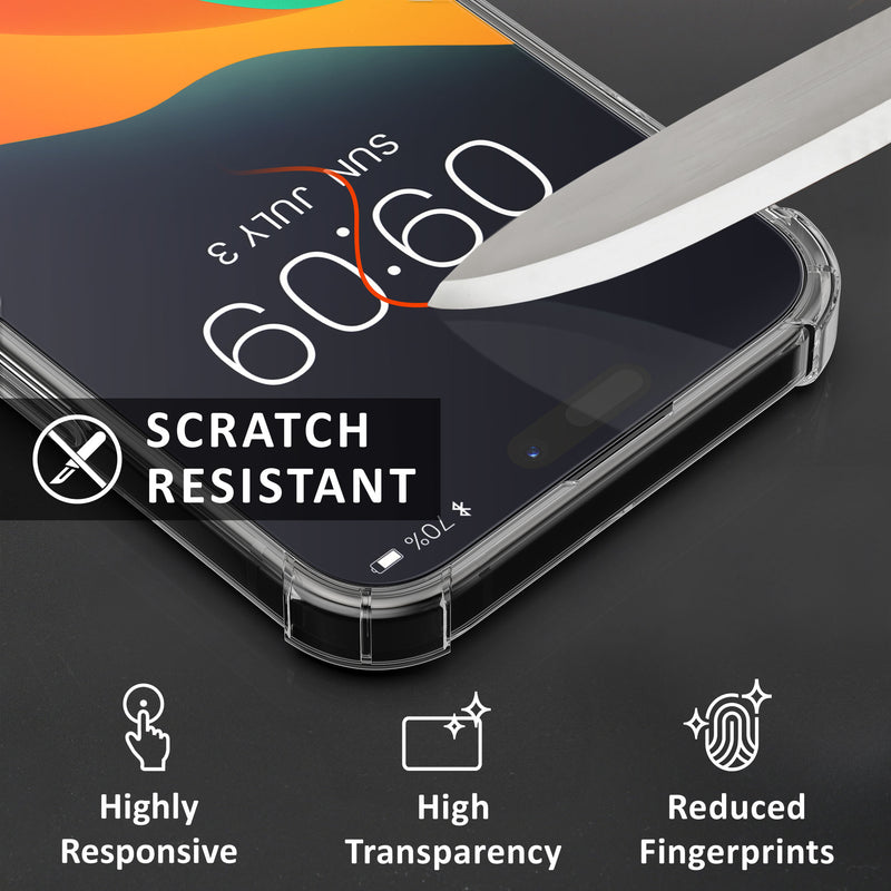 kalibri Hülle kompatibel mit Apple iPhone 16 Pro Max Case - Handyhülle mit 2x Glas Schutz Folie - Cover Handyhülle