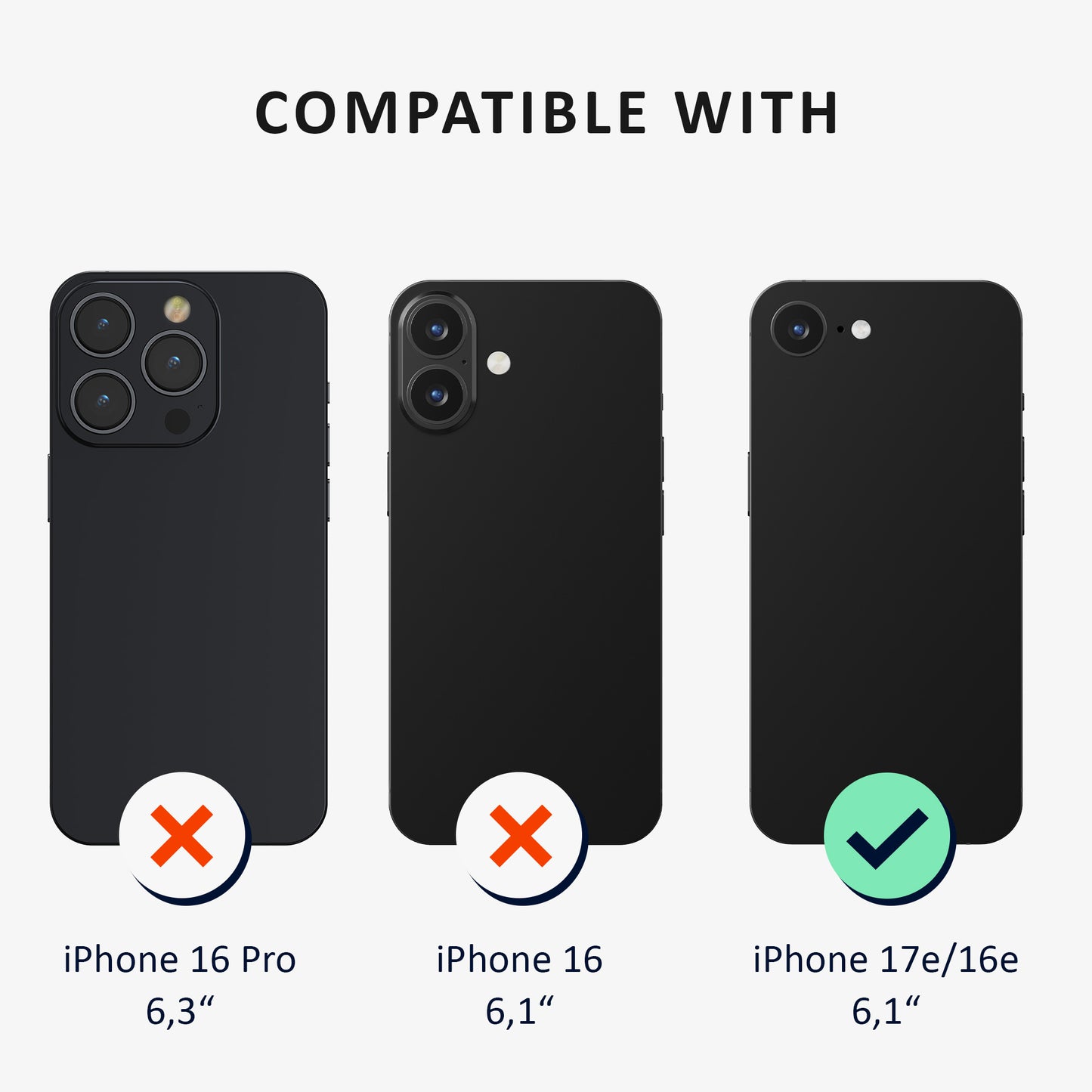 kalibri Hülle kompatibel mit Apple iPhone 17e / iPhone 16e Case - Handyhülle mit 2x Glas Schutz Folie - Cover Handyhülle