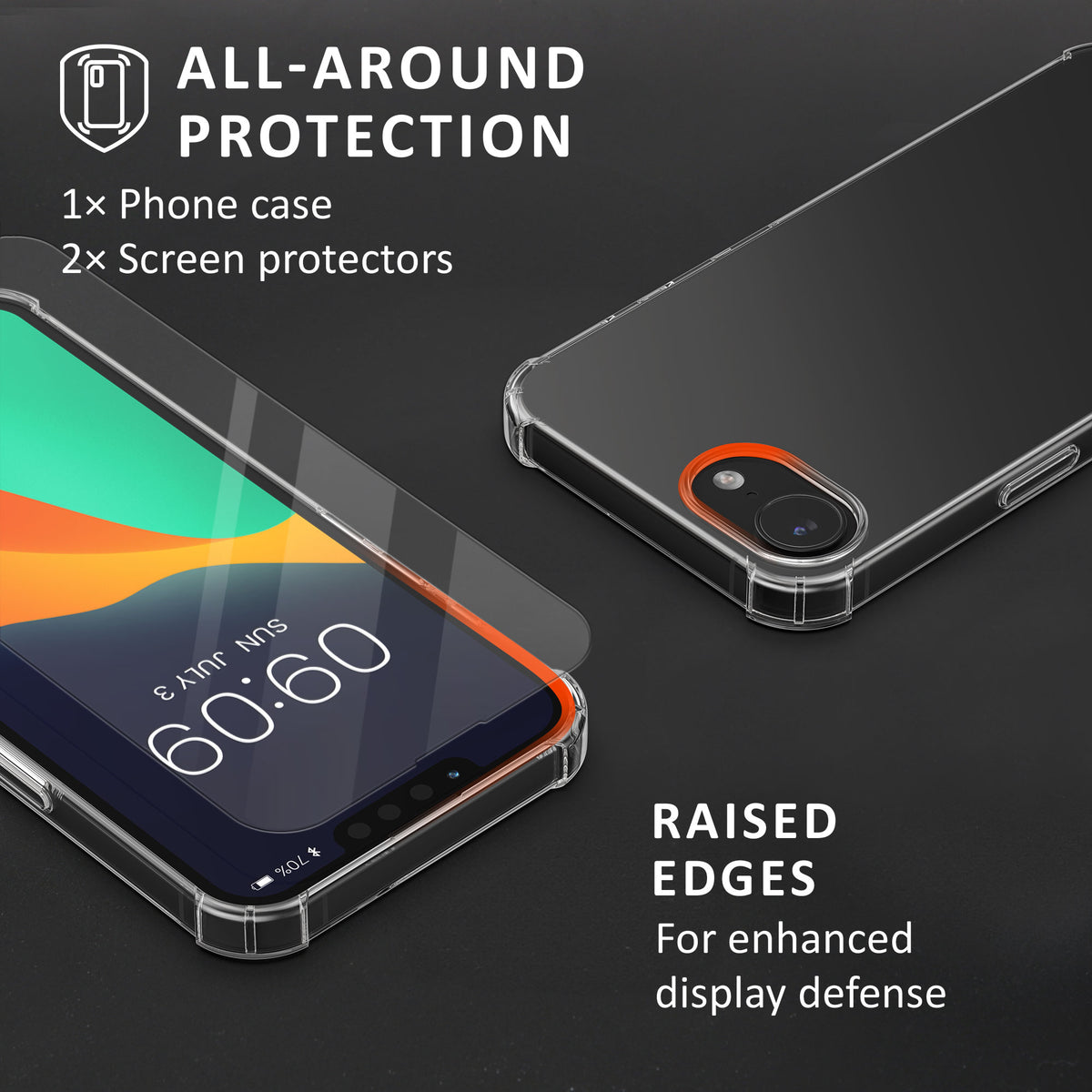 kalibri Hülle kompatibel mit Apple iPhone 17e / iPhone 16e Case - Handyhülle mit 2x Glas Schutz Folie - Cover Handyhülle