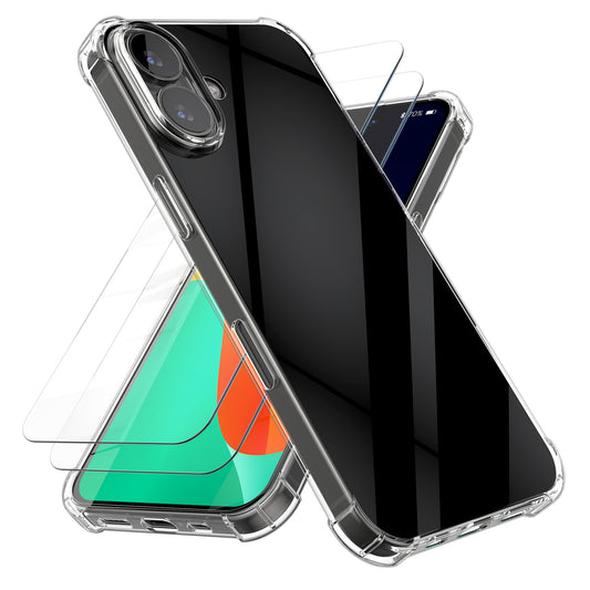 kalibri Hülle kompatibel mit Apple iPhone 17 Case - Handyhülle mit 2x Glas Schutz Folie - Cover Handyhülle