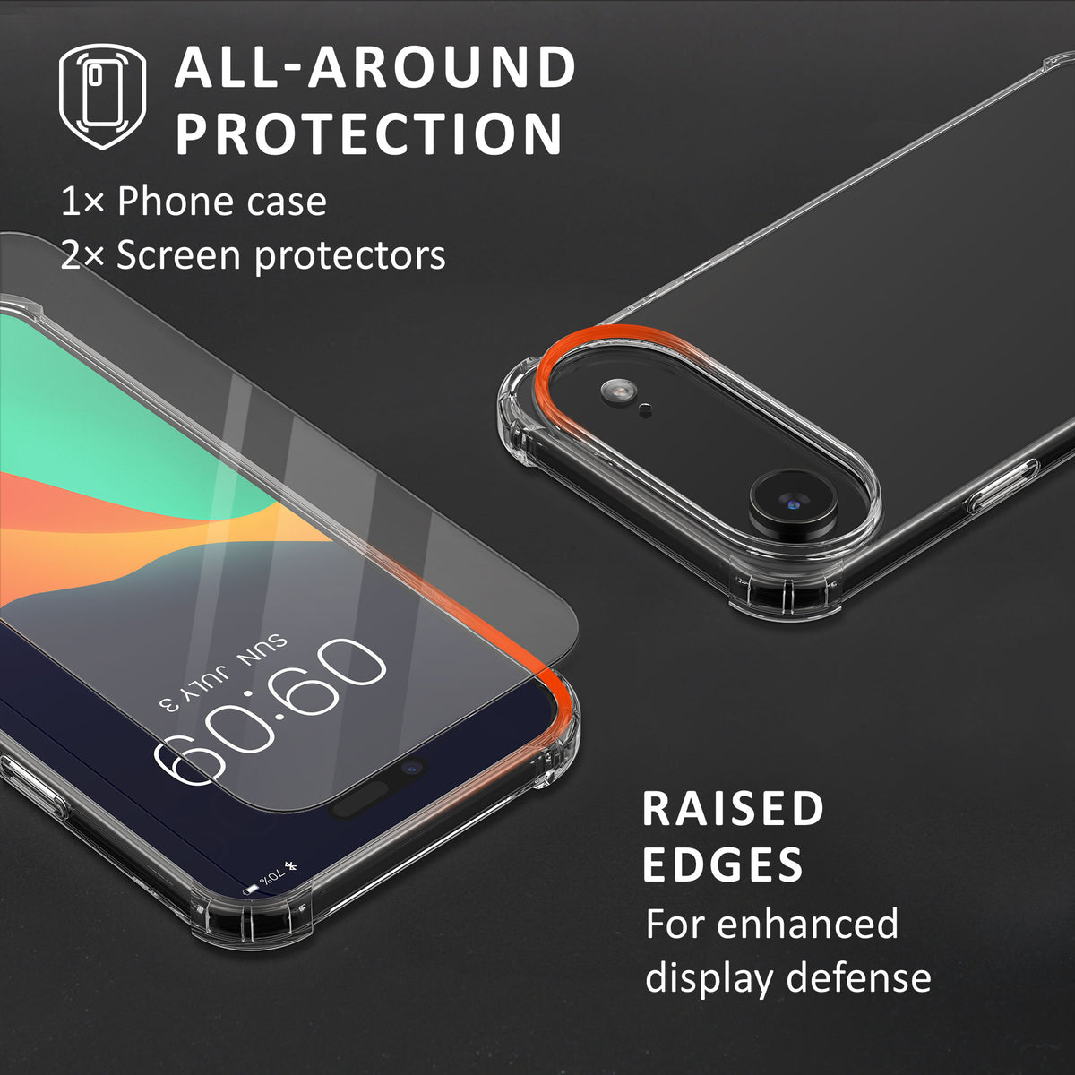 kalibri Hülle kompatibel mit Apple iPhone Air Case - Handyhülle mit 2x Glas Schutz Folie - Cover Handyhülle