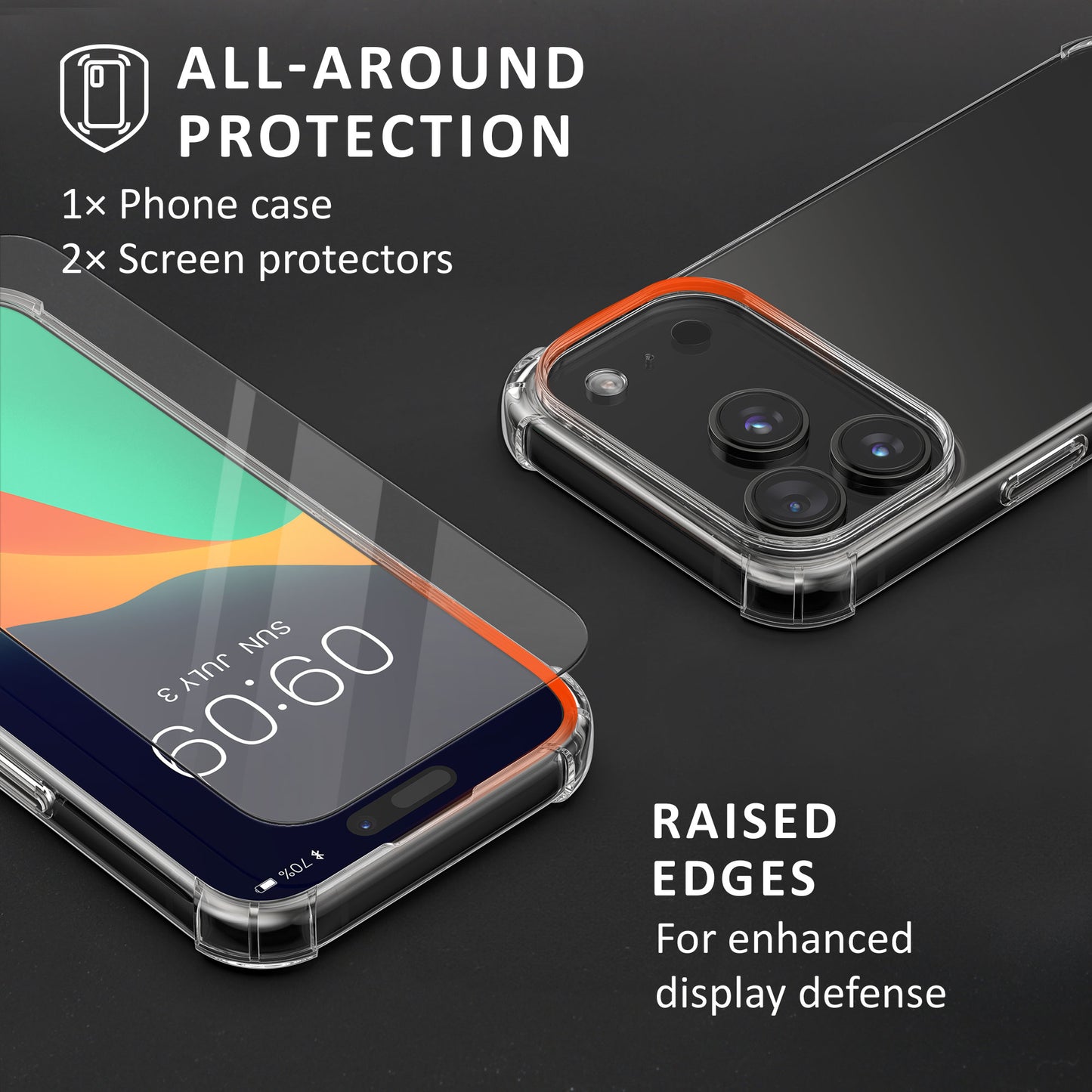 kalibri Hülle kompatibel mit Apple iPhone 17 Pro Case - Handyhülle mit 2x Glas Schutz Folie - Cover Handyhülle